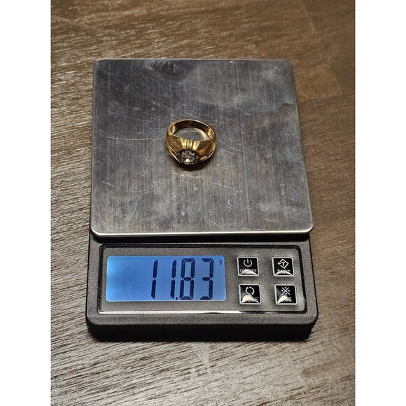 18K CZ Cubic Zirconia Ring Size 9 11.83g - Picture 6 of 6